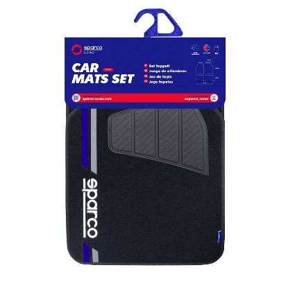 Εικόνα της SPARCO CAR MATS PVC & CARPET BLACK/BLUE 4pcs SPF508BL