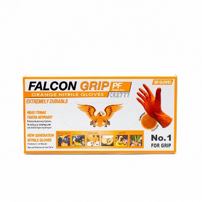 Picture of FALCON GRIP NITRILE ORANGE (L) GLOVES 50PCS
