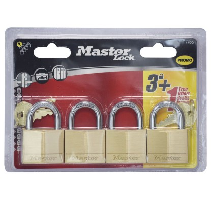 Picture of MASTER LOCK BRASS PADLOCK 40X4 KA 140QUAD
