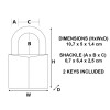 Εικόνα της MASTER LOCK BRASS PADLOCK 50MM LONG SHACKLE 150DLJ